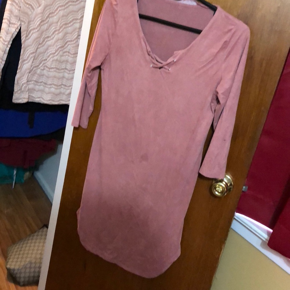 Mini suede dress
